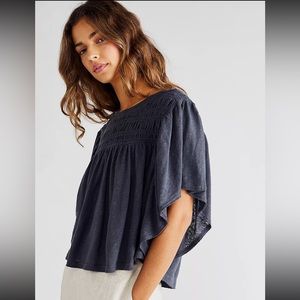 Free People | Flowy Ruched Short Sleeve Shirt